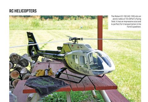 Roban EC-130 model sitting on a picnic table