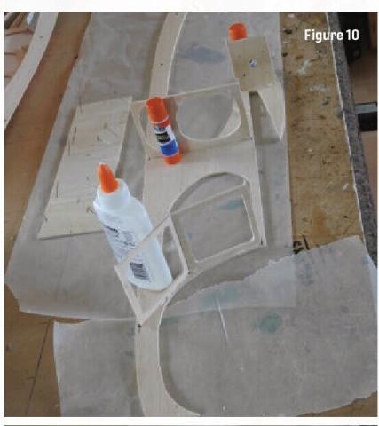 Partially built Sky Skanner fuselage and wing components on a workbench