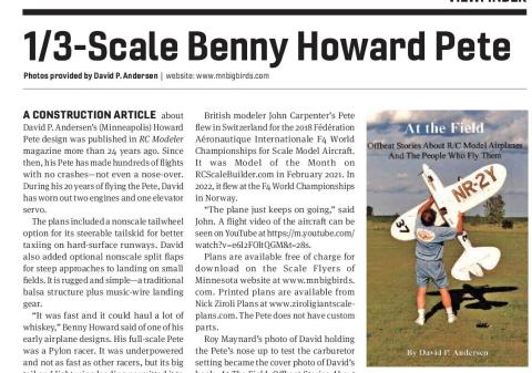 Book cover photograph showing David P. Andersen holding a white model airplane outdoors